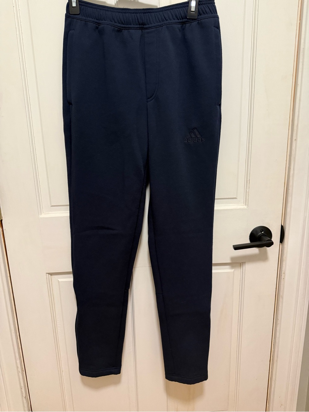 Women’s Adidas Dark Navy Slim Fit Jogger Pants with zip leg at ankle - S